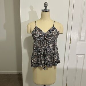 SO Black Floral Spaghetti Strap Camisole